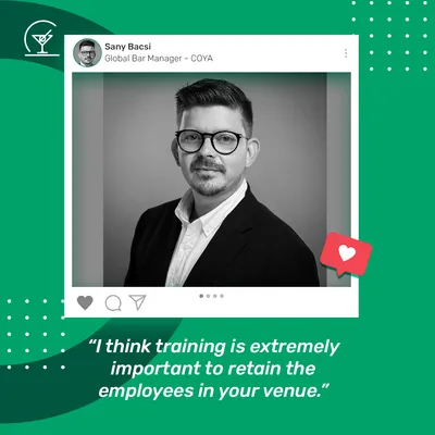 I think training is extremely important to retain the employees in your venue.