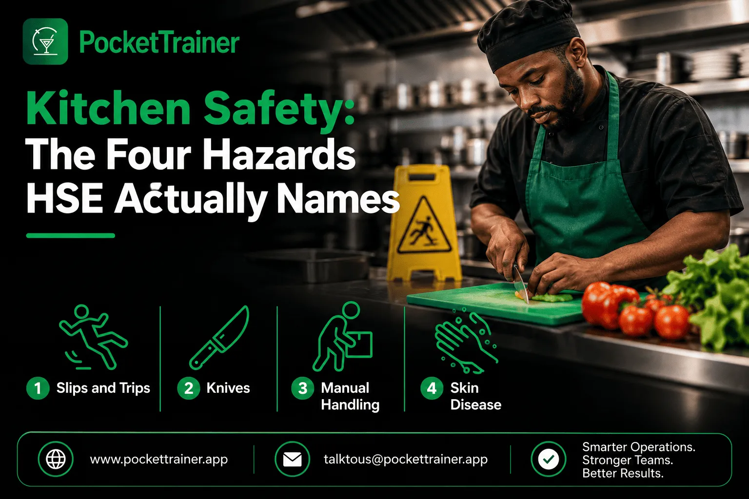 Kitchen safety the four hazards HSE actually names