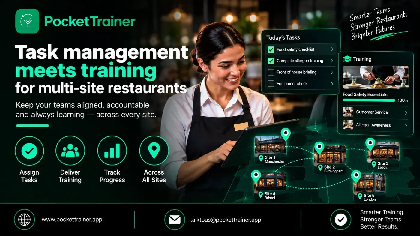 Task management meets training for multi-site restaurants